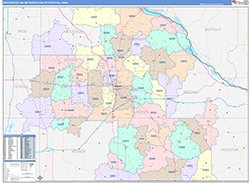 Rochester Metro Area Wall Map Color Cast Style 2026
