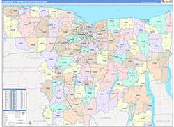 Rochester Metro Area Wall Map Color Cast Style 2026