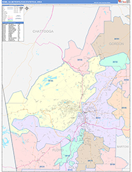 Rome Metro Area Wall Map Color Cast Style 2026