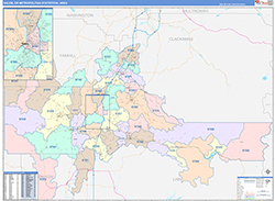 Salem Metro Area Wall Map Color Cast Style 2026