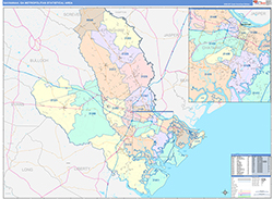 Savannah Metro Area Wall Map Color Cast Style 2026
