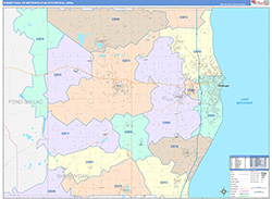 Sheboygan Metro Area Wall Map Color Cast Style 2026