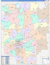 Springfield Metro Area Wall Map Color Cast Style 2026