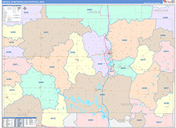 Wausau Metro Area Wall Map Color Cast Style 2026