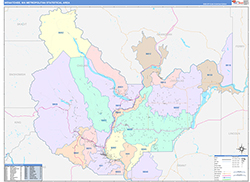 Wenatchee Metro Area Wall Map Color Cast Style 2026