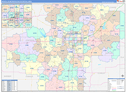 Wichita Metro Area Wall Map Color Cast Style 2026