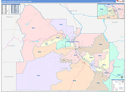 Yakima Metro Area Wall Map Color Cast Style 2026
