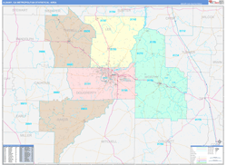 Albany Metro Area Wall Map Color Cast Style 2024