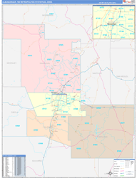 Albuquerque Metro Area Wall Map Color Cast Style 2024