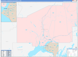 Anchorage Metro Area Wall Map Color Cast Style 2023