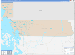 Bellingham Metro Area Wall Map Color Cast Style 2024
