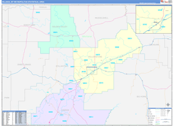 Billings Metro Area Wall Map Color Cast Style 2024