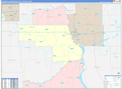 Bismarck Metro Area Wall Map Color Cast Style 2024