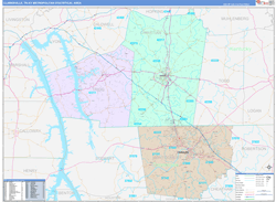 Clarksville Metro Area Wall Map Color Cast Style 2024