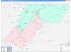 Cumberland Metro Area Wall Map Color Cast Style 2024