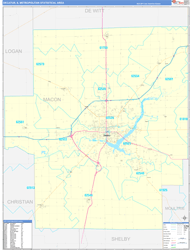 Decatur Metro Area Wall Map Color Cast Style 2024