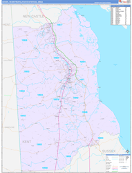 Dover Metro Area Wall Map Color Cast Style 2024