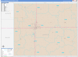 Enid Metro Area Wall Map Color Cast Style 2024