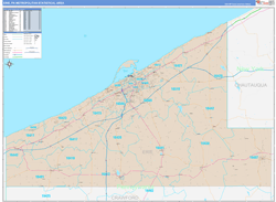 Erie Metro Area Wall Map Color Cast Style 2024