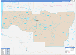 Eugene Metro Area Wall Map Color Cast Style 2024