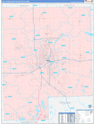 Flint Metro Area Wall Map Color Cast Style 2024