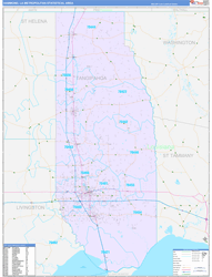 Hammond Metro Area Wall Map Color Cast Style 2024