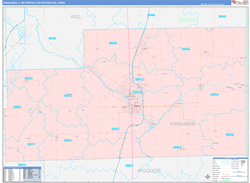 Kankakee Metro Area Wall Map Color Cast Style 2024