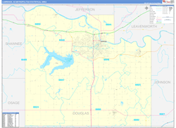 Lawrence Metro Area Wall Map Color Cast Style 2024