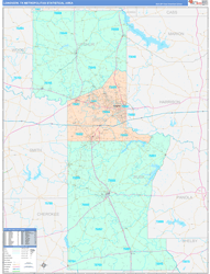 Longview Metro Area Wall Map Color Cast Style 2024