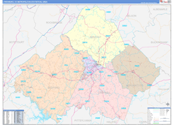 Lynchburg Metro Area Wall Map Color Cast Style 2025