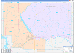 Manhattan Metro Area Wall Map Color Cast Style 2025