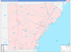 Monroe Metro Area Wall Map Color Cast Style 2024