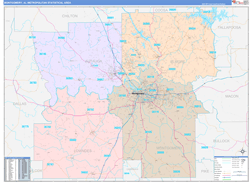 Montgomery Metro Area Wall Map Color Cast Style 2024