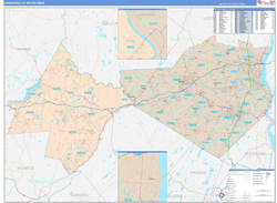Newburgh Metro Area Wall Map Color Cast Style 2024