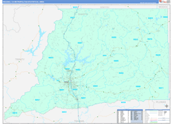 Redding Metro Area Wall Map Color Cast Style 2024