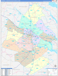 Richmond Metro Area Wall Map Color Cast Style 2024