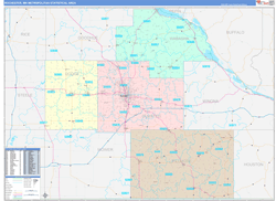 Rochester Metro Area Wall Map Color Cast Style 2024