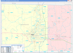 Rockford Metro Area Wall Map Color Cast Style 2024