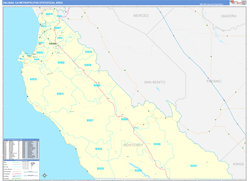 Salinas Metro Area Wall Map Color Cast Style 2024