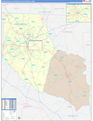 Spartanburg Metro Area Wall Map Color Cast Style 2024