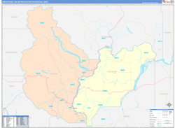 Wenatchee Metro Area Wall Map Color Cast Style 2024