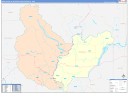 Wenatchee Metro Area Wall Map Color Cast Style 2025