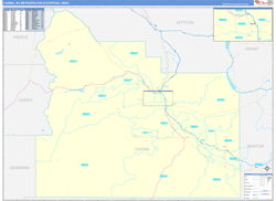 Yakima Metro Area Wall Map Color Cast Style 2024