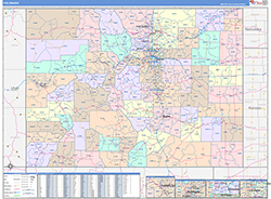 Colorado Wall Map Color Cast Style 2026
