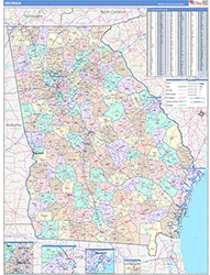 Georgia Wall Map Color Cast Style 2026