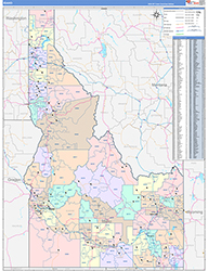 Idaho Wall Map Color Cast Style 2026