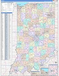 Indiana Wall Map Color Cast Style 2026