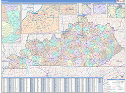 Kentucky Wall Map Color Cast Style 2026