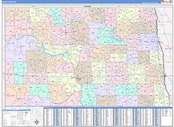 North Dakota Wall Map Color Cast Style 2026
