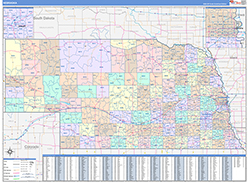 Nebraska Wall Map Color Cast Style 2026